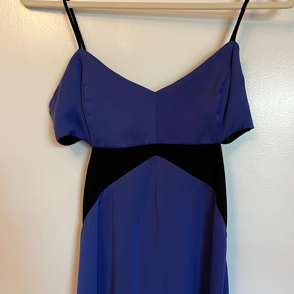 Blue and black silk dress